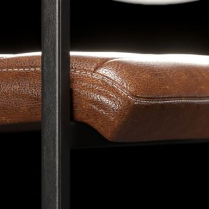 Leather closeup with metal framwork