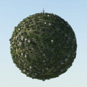Earth with man standing 2
